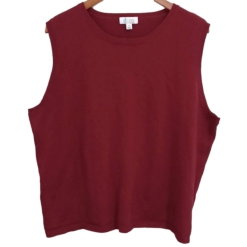 Denim & Company Burgundy Crewneck Sweater Vest